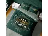 Pościel z bawełny świąteczna 160x200 Merry Christmas zielona Holland holenderska